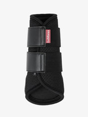 Single black LeMieux Mesh Brushing Boot showing side view and straps