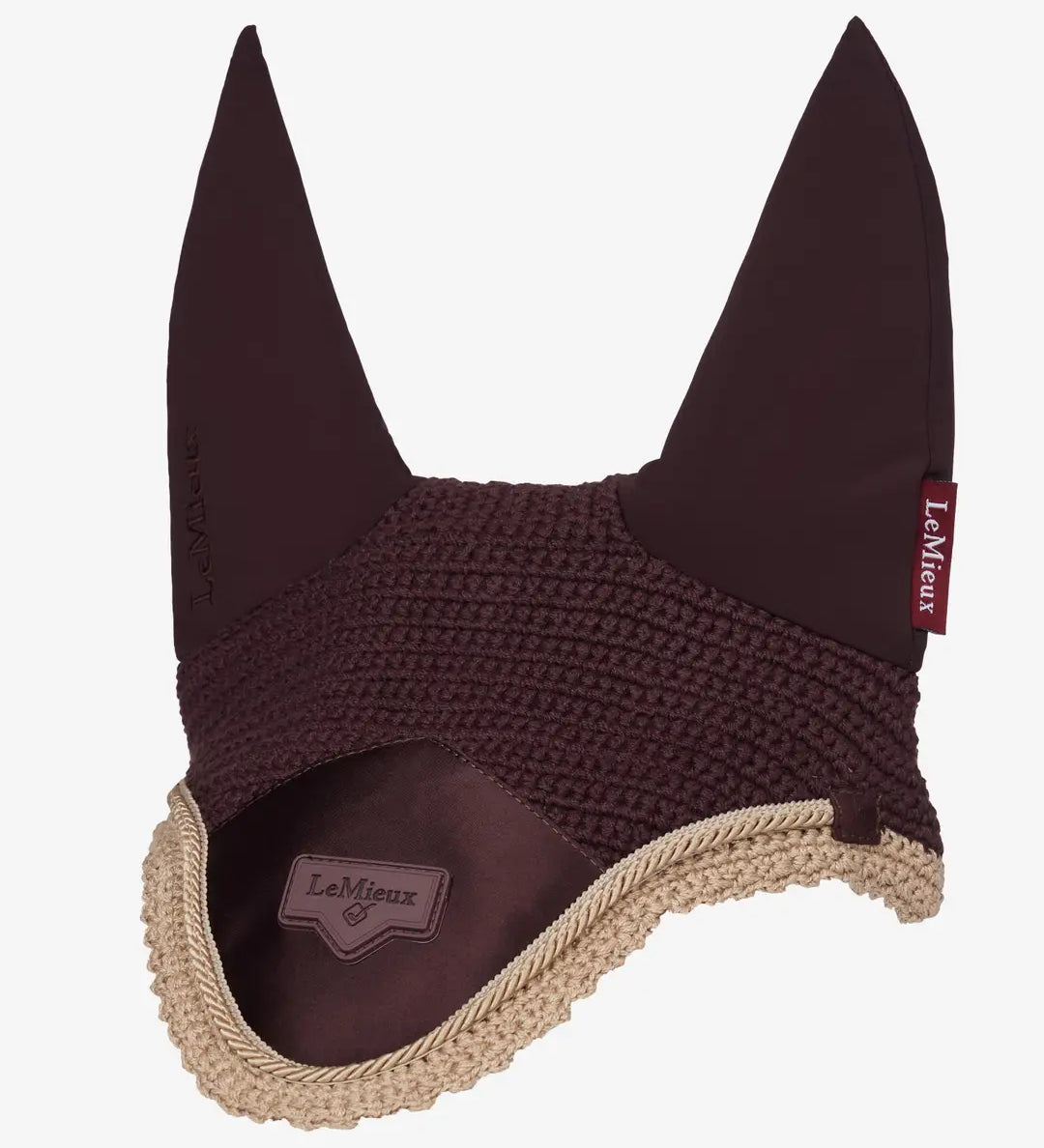 Front view of the Damson LeMieux Loire Fly Hood on a white background