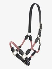 Side view of the pink LeMieux Ropella Halter on a white background
