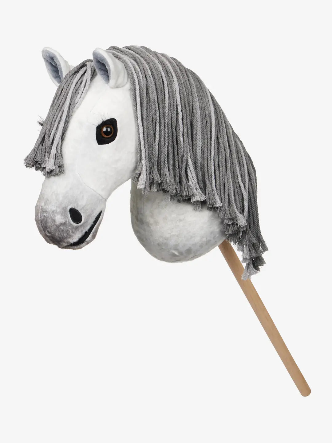 Side view of the Earl Grey LeMieux Hobby Horse on a white background