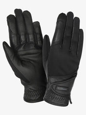Pair of black gloves on a white background