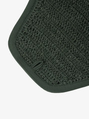 Close up of the LeMieux Essence Acoustic Fly Hood in green