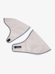 Side view of the gray LeMieux Hobby Horse Fly Rug on a white background