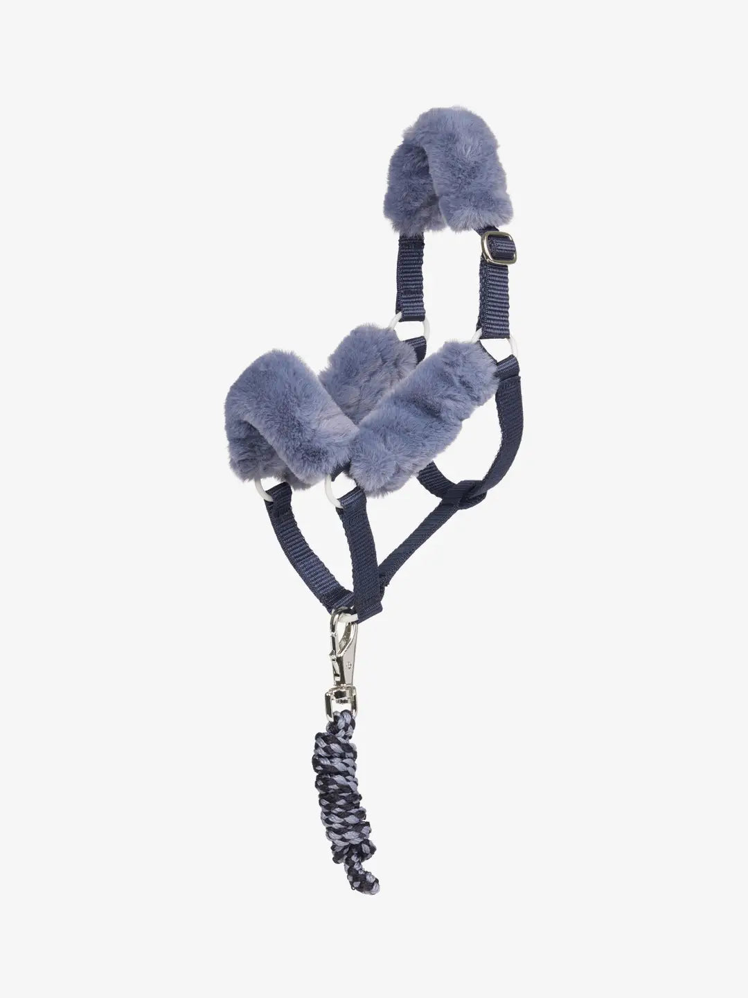 LeMieux Hobby Horse Comfort Headcollar & Leadrope in Navy on a white background