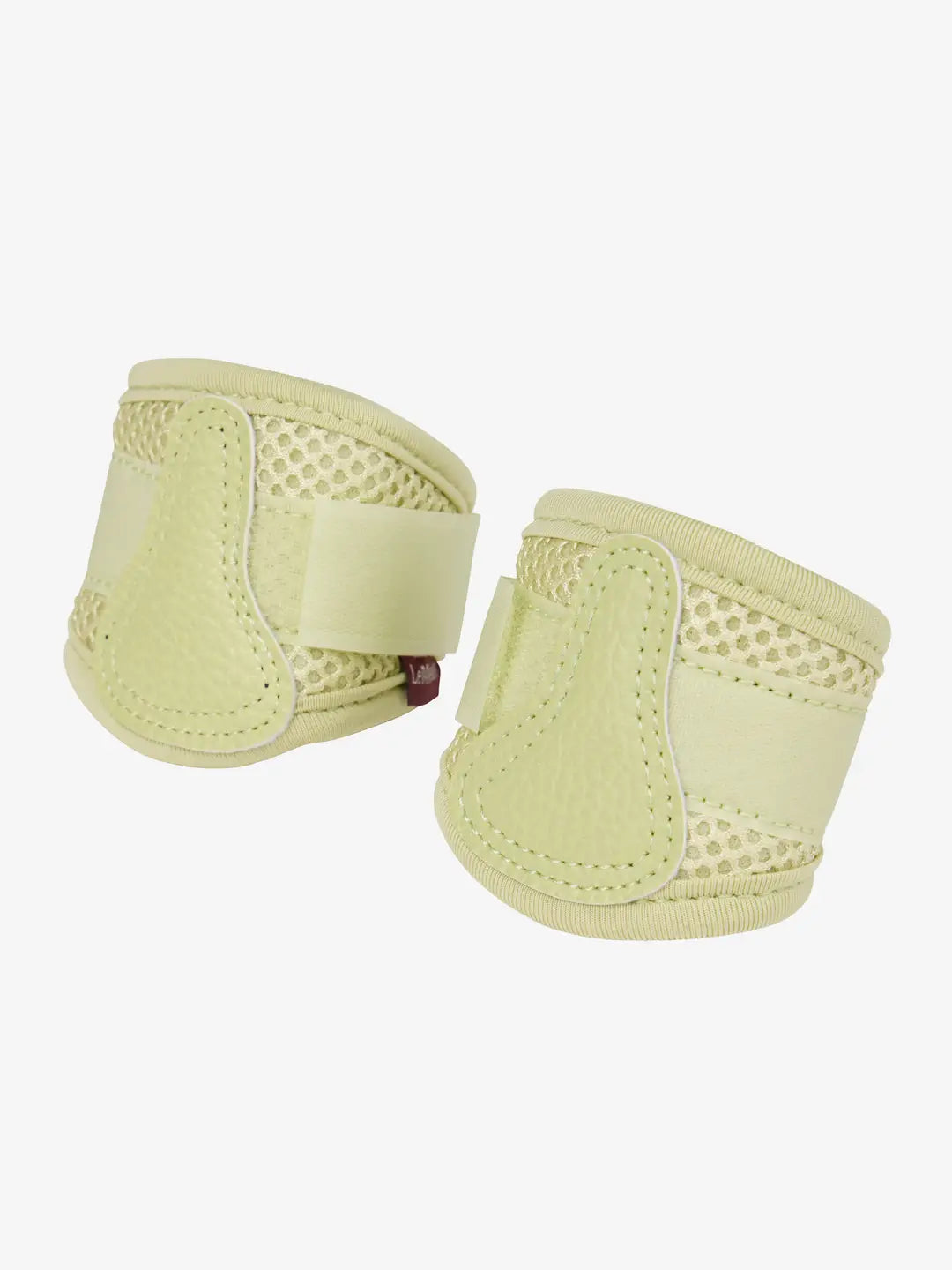 LeMieux Toy Pony Mesh Brushing Boots in green on a white background