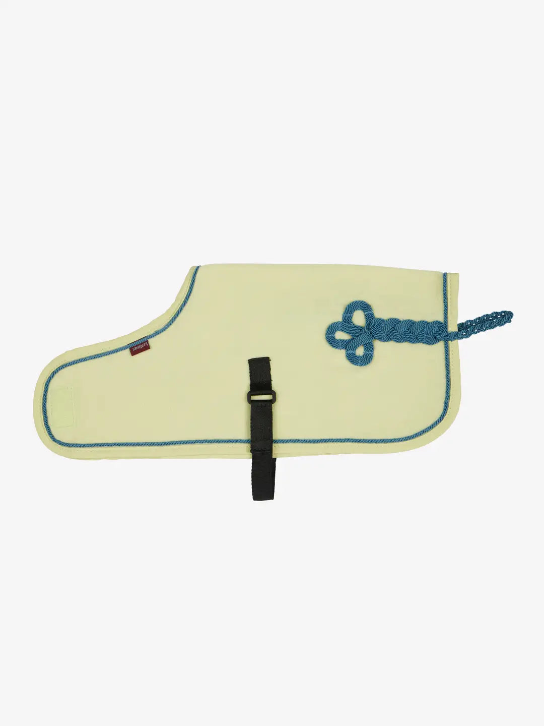 Green and blue toy fleece cooler on a white background