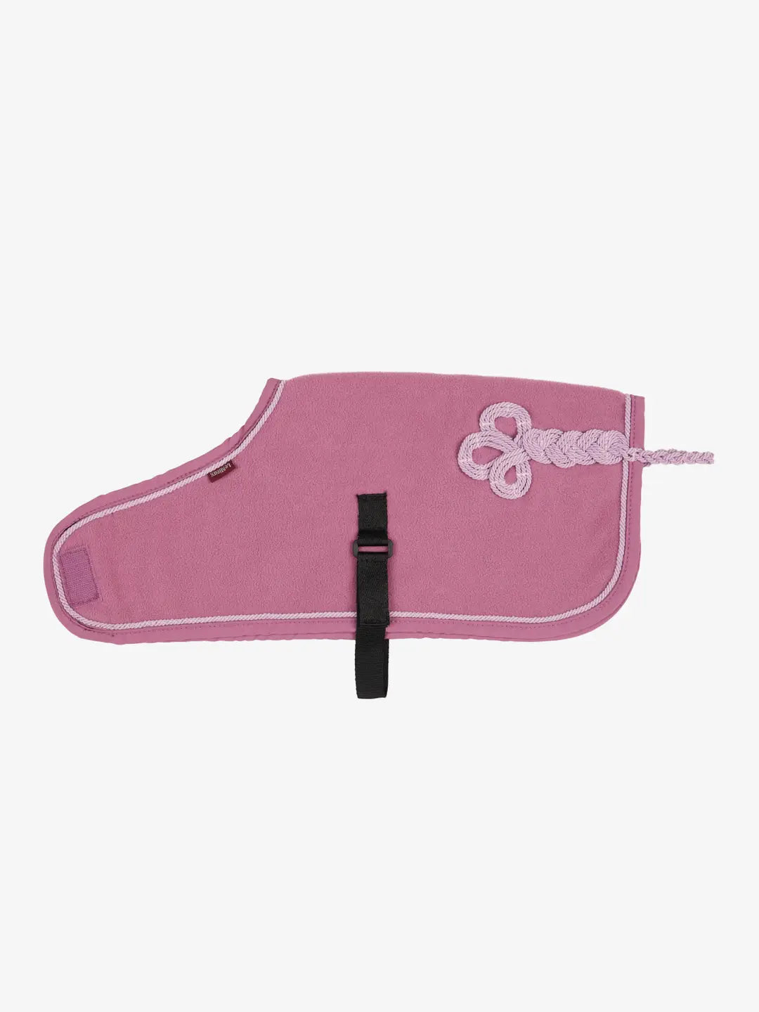 Pink toy fleece cooler on a white background