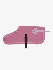 Pink toy fleece cooler on a white background