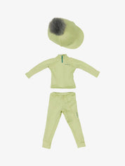 Full view of the green LeMieux Toy Rider Outfit on a white background