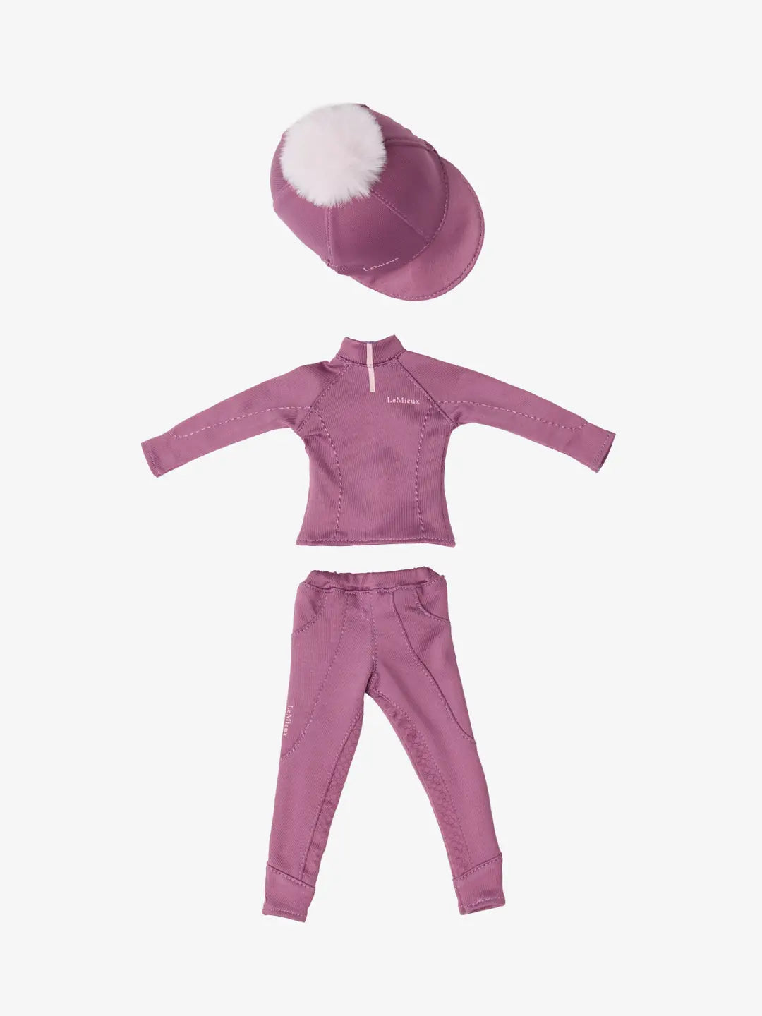 Full view of the mallow LeMieux Toy Rider Outfit on a white background