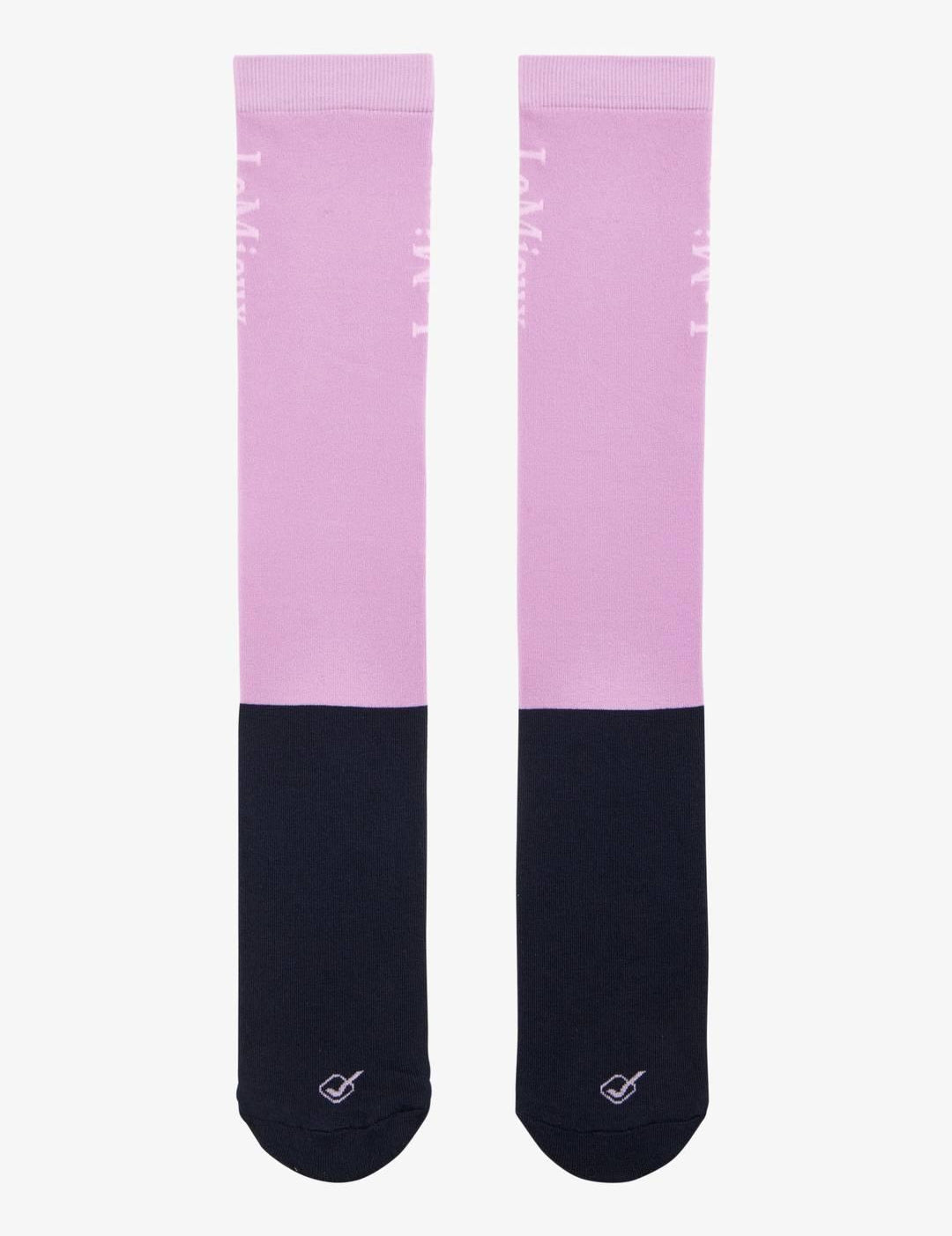 Front view of a pair of mallow LeMieux Competition Socks 2 Pack on a plain background