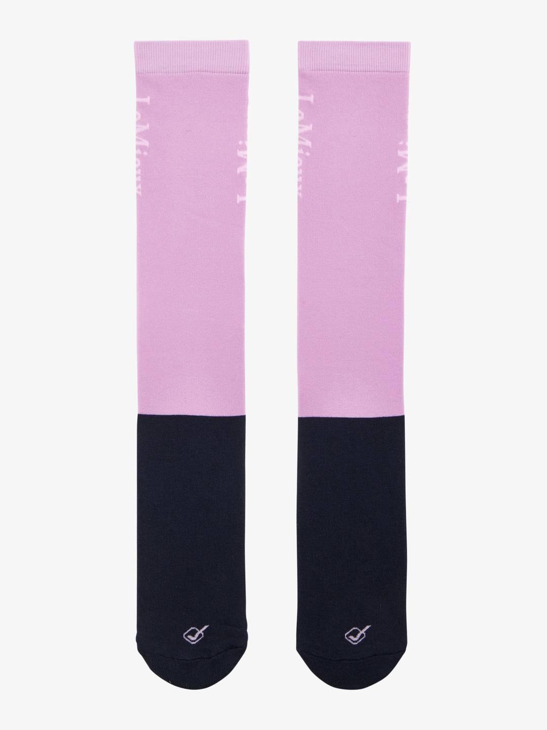 Front view of a pair of mallow LeMieux Competition Socks 2 Pack on a plain background