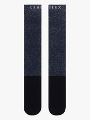 Front view of a pair of navy LeMieux Brilliance Competition Sock on a white background