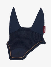 Front view of the navy LeMieux Brilliance Fly Hood on a white background