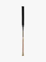 Full view of the espresso LeMieux Brilliance Baton Whip on a white background
