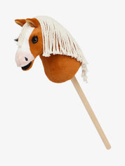 LeMieux Mini Hobby Horse in a deep palomino color with white mane on a white background