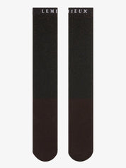 Front view of a pair of brown LeMieux Brilliance Competition Sock on a white background