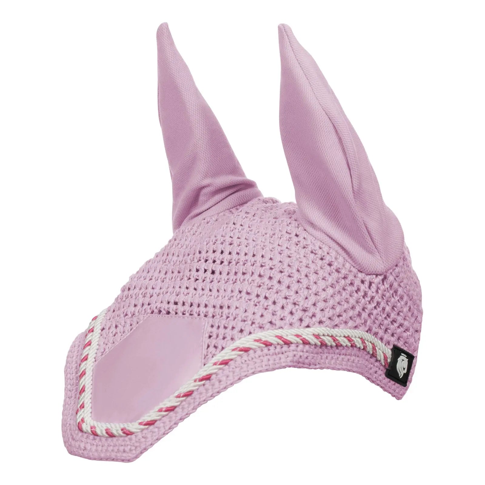Side view of the pink Equinavia Copenhagen Ear Net on a white background