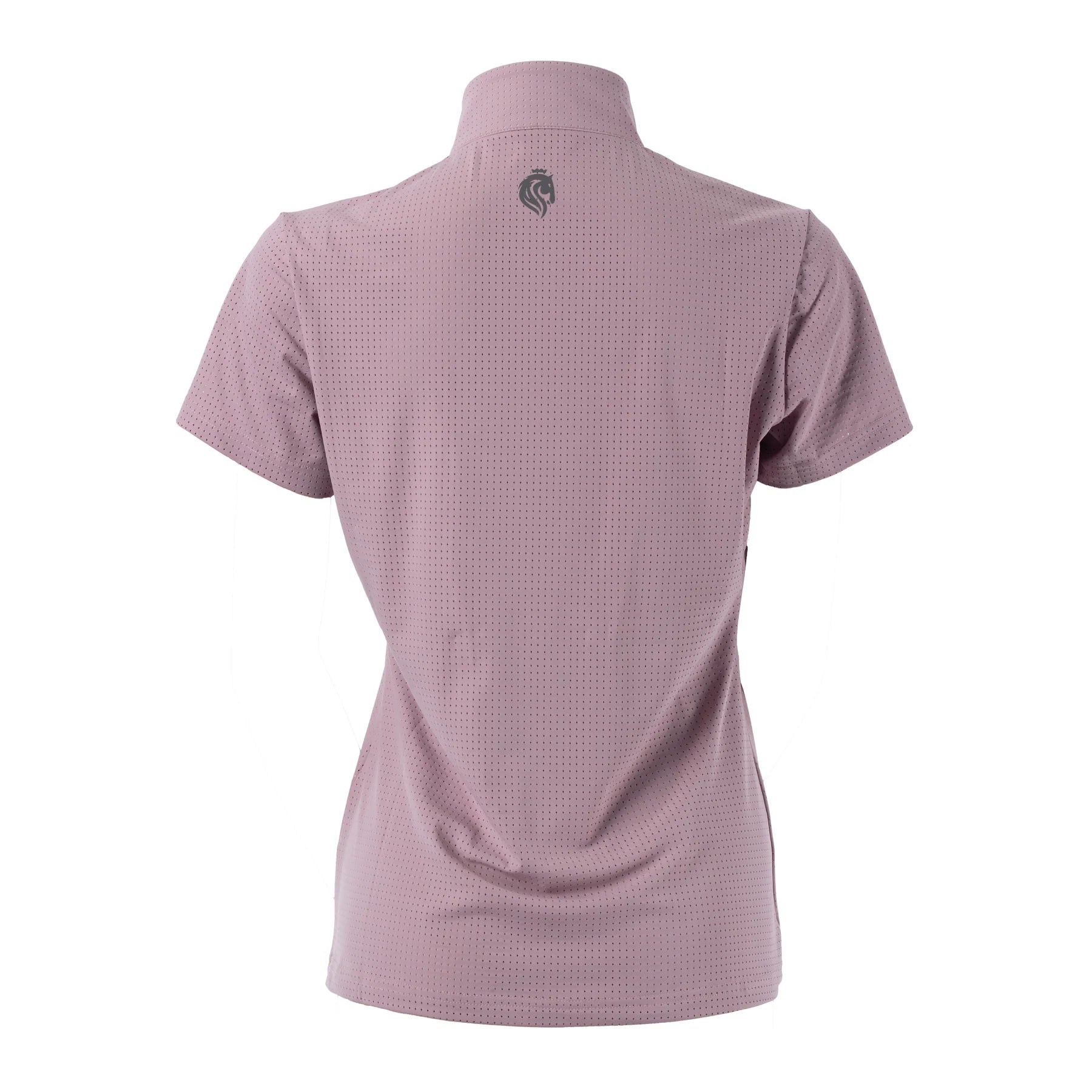 Back view of Mellow Rose Equinavia Juni Short Sleeve Quarter Zip Shirt on a white background