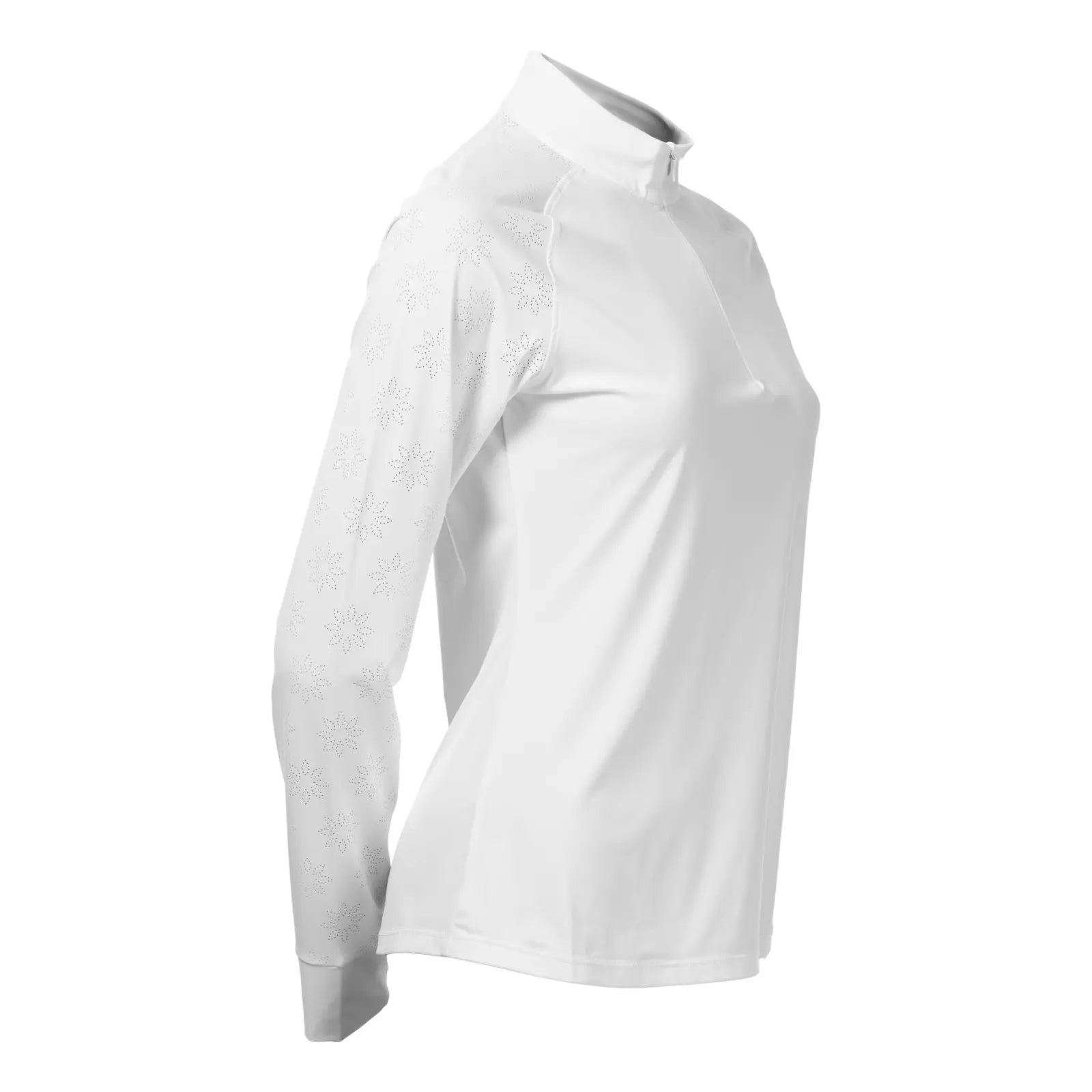 Size view of the Equinavia Petra Long Sleeved Show Shirt in White
