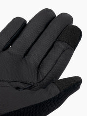 Close-up palm view of the black LeMieux 3D Mesh Riding Gloves on a white background