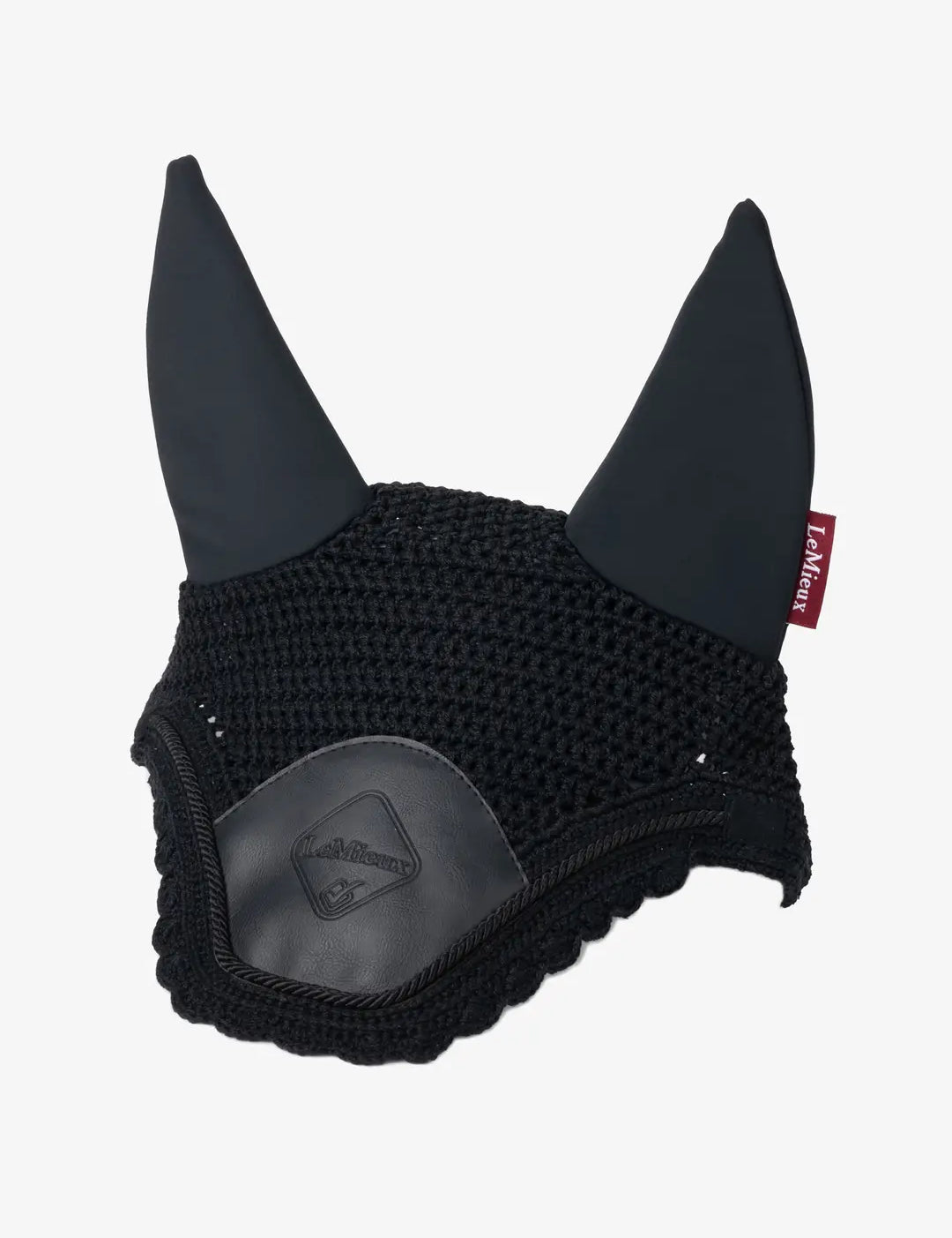 Front view of the LeMieux Acoustic Pro Fly Hood in black