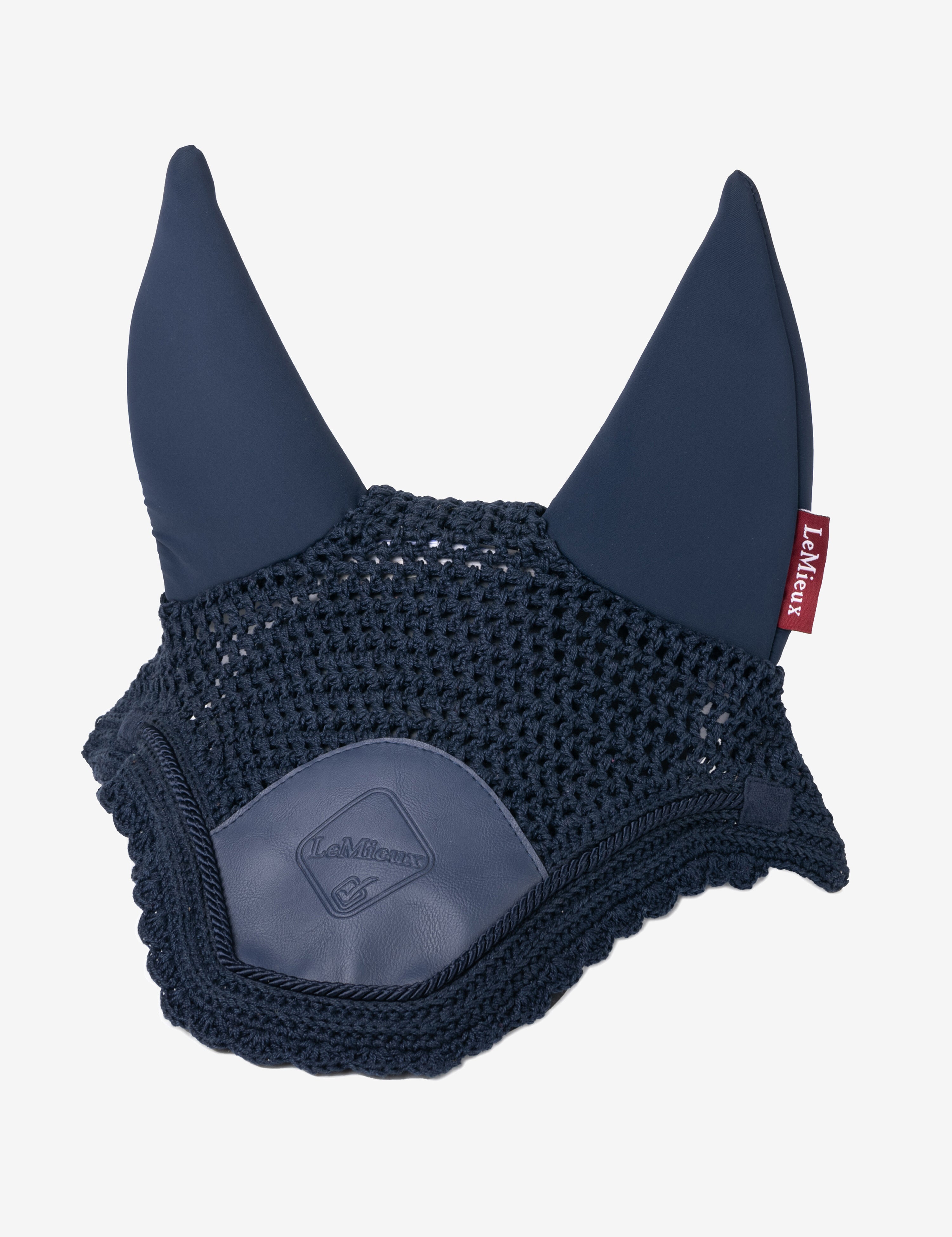 Front view of the LeMieux Acoustic Pro Fly Hood in navy