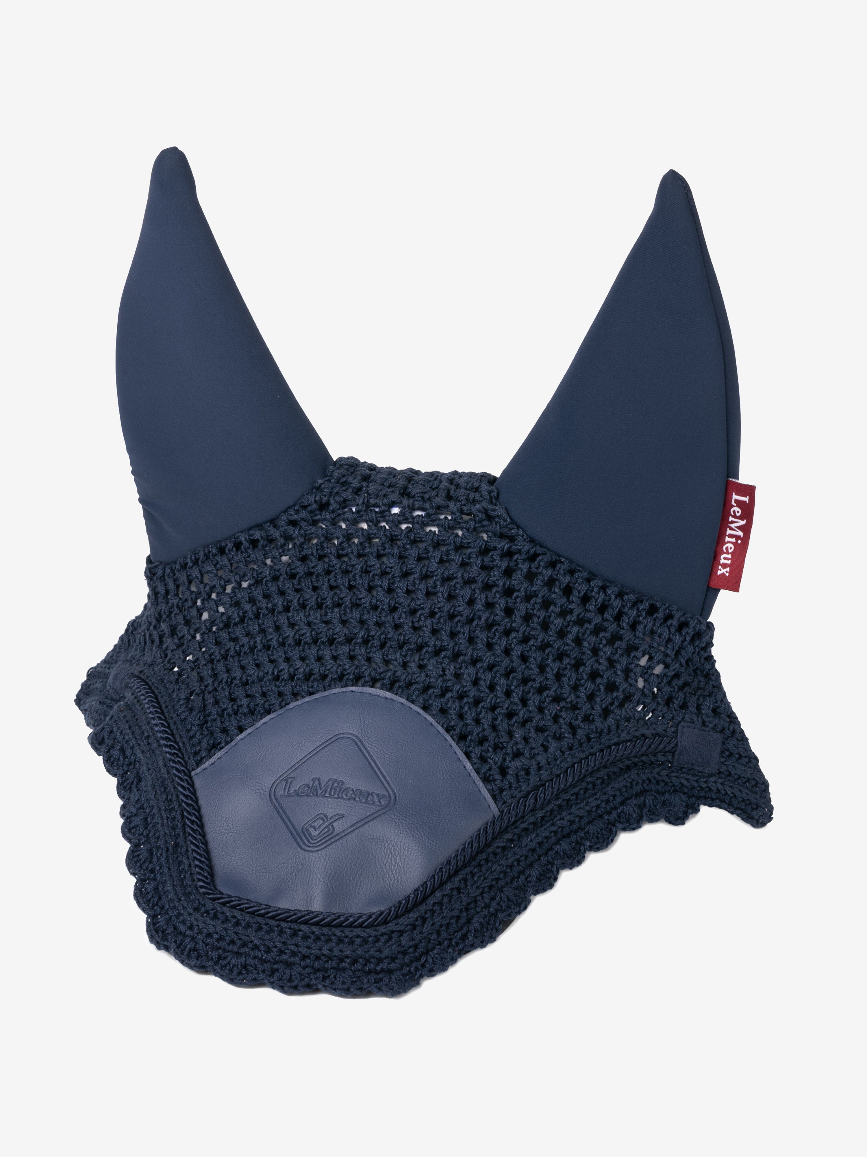 Front view of the LeMieux Acoustic Pro Fly Hood in navy