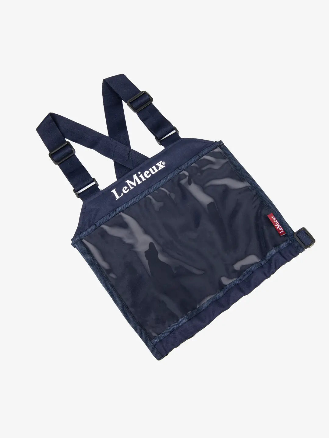 Front view of a navy LeMieux Eventing Bib on a white background