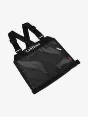 Front view of a black LeMieux Eventing Bib on a white background