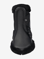 Single black LeMieux Fleece Edged Brushing Boot showing side view