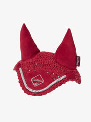 Front view of the chilli LeMieux Toy Pony Fly Hood on a white background