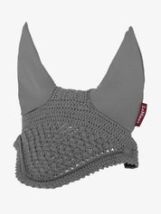 Front view of the gray LeMieux Vogue Fly Hood on a white background