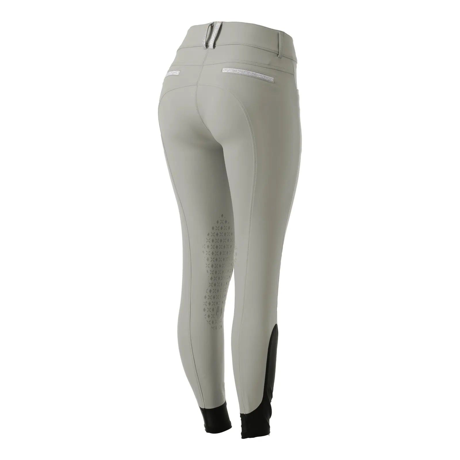 Back view of the tan Equinavia Kristina Knee Patch Breeches on a white background