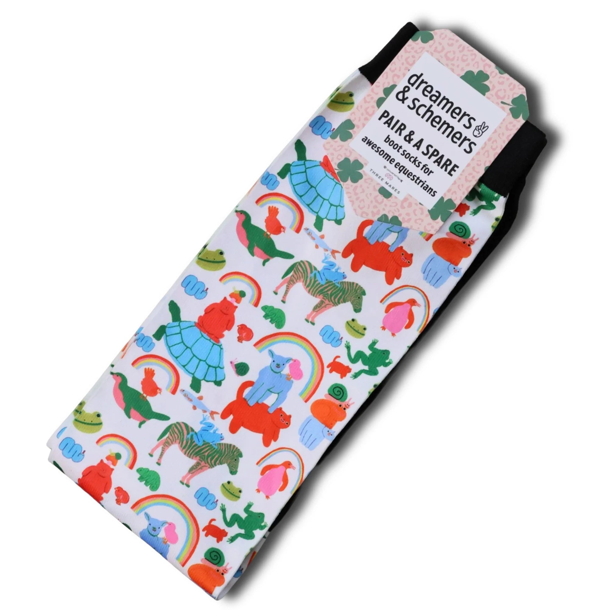 Front view of the Magical Animals Dreamers & Schemers Pair & A Spare Boot Socks on a white background