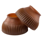 View of a pair of Centaur EcoPure Thick Rib Bell Boots in the color gum (brown)