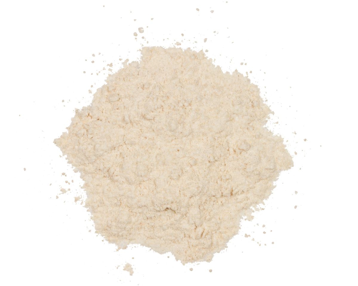 View of the powder consistency of the Equine Elixirs Metabolic on a white background