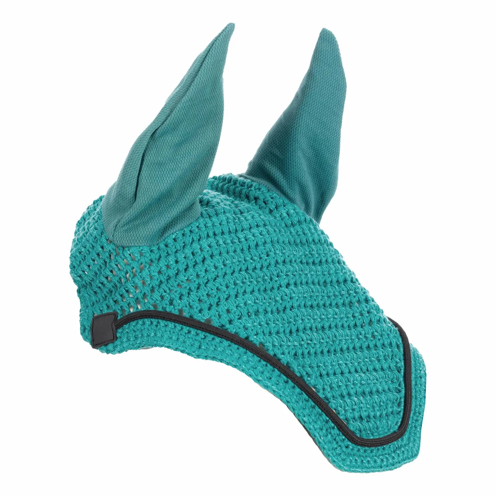 Side view of the turquoise Equinavia Voss Bonnet on a white background