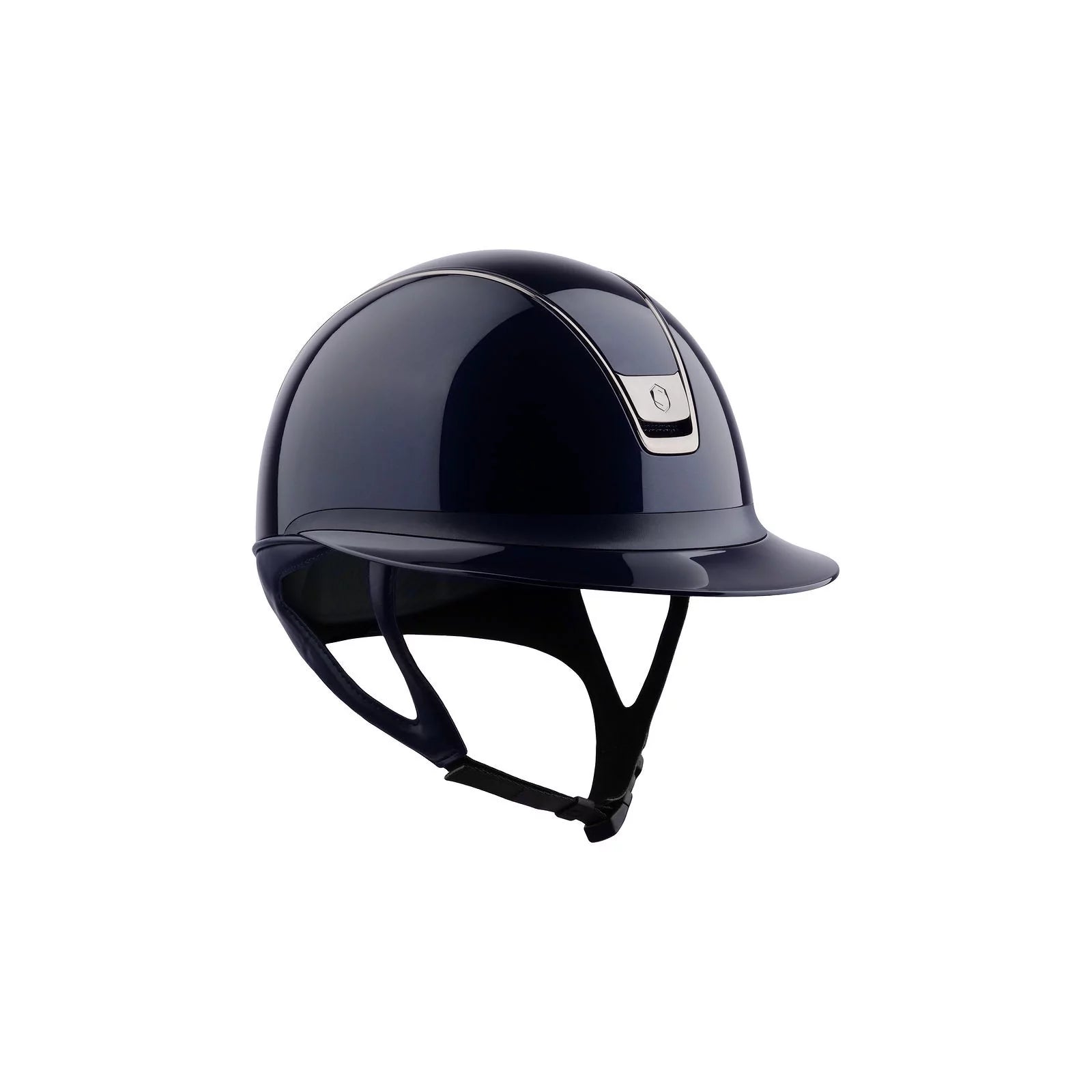 Angled front view of the blue Samshield Miss Shield 2.0 Shadow Glossy Helmet on a white background