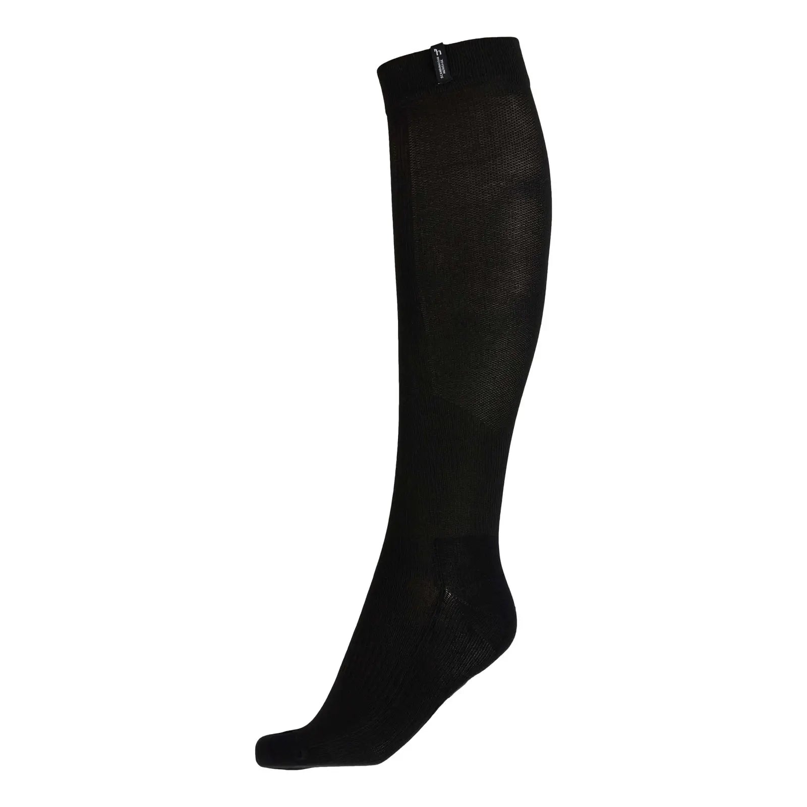 Side view of the Horze Ebba Technical Riding Socks in black on a white background
