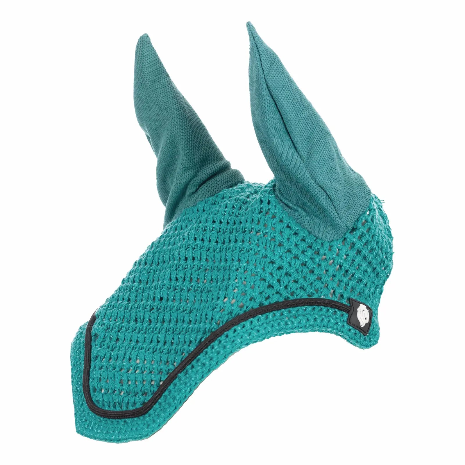 Side view of the turquoise Equinavia Voss Bonnet on a white background