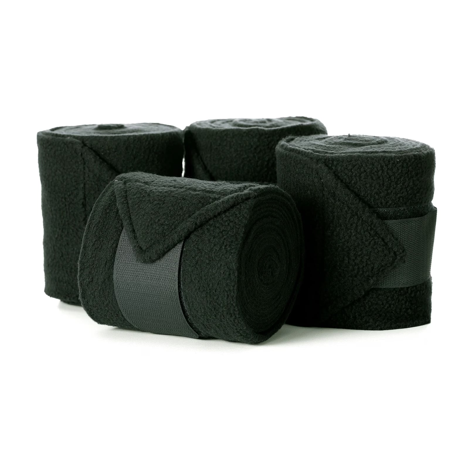View of a set of 4 green Equinavia Luna Polo Wraps on a white background
