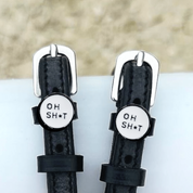 Close-up view of the Oh Sh*t Mane Jane Spur Straps
