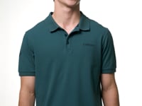Video of male model wearing LeMieux Men’s Classique Polo Shirt in Jungle green turning to show front, side, and back views