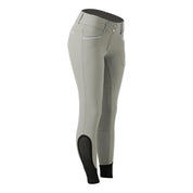 Angled front view of the Equinavia Kristina Full Seat Breeches in tan on a white background