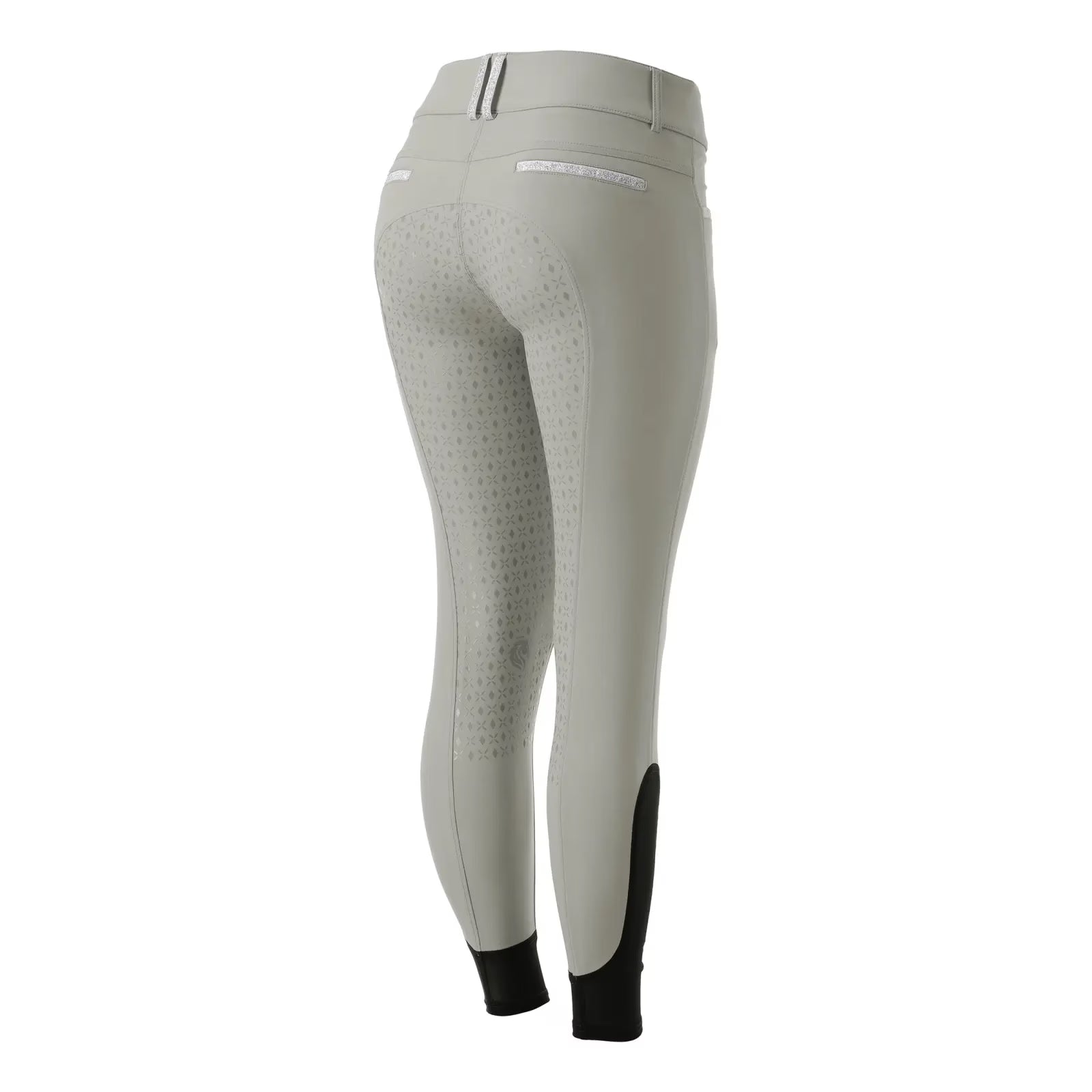 Back view of the Equinavia Kristina Full Seat Breeches in tan on a white background