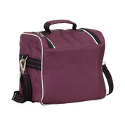 Back view of the plum Equinavia Darby Zip Top Grooming Bag on a white background