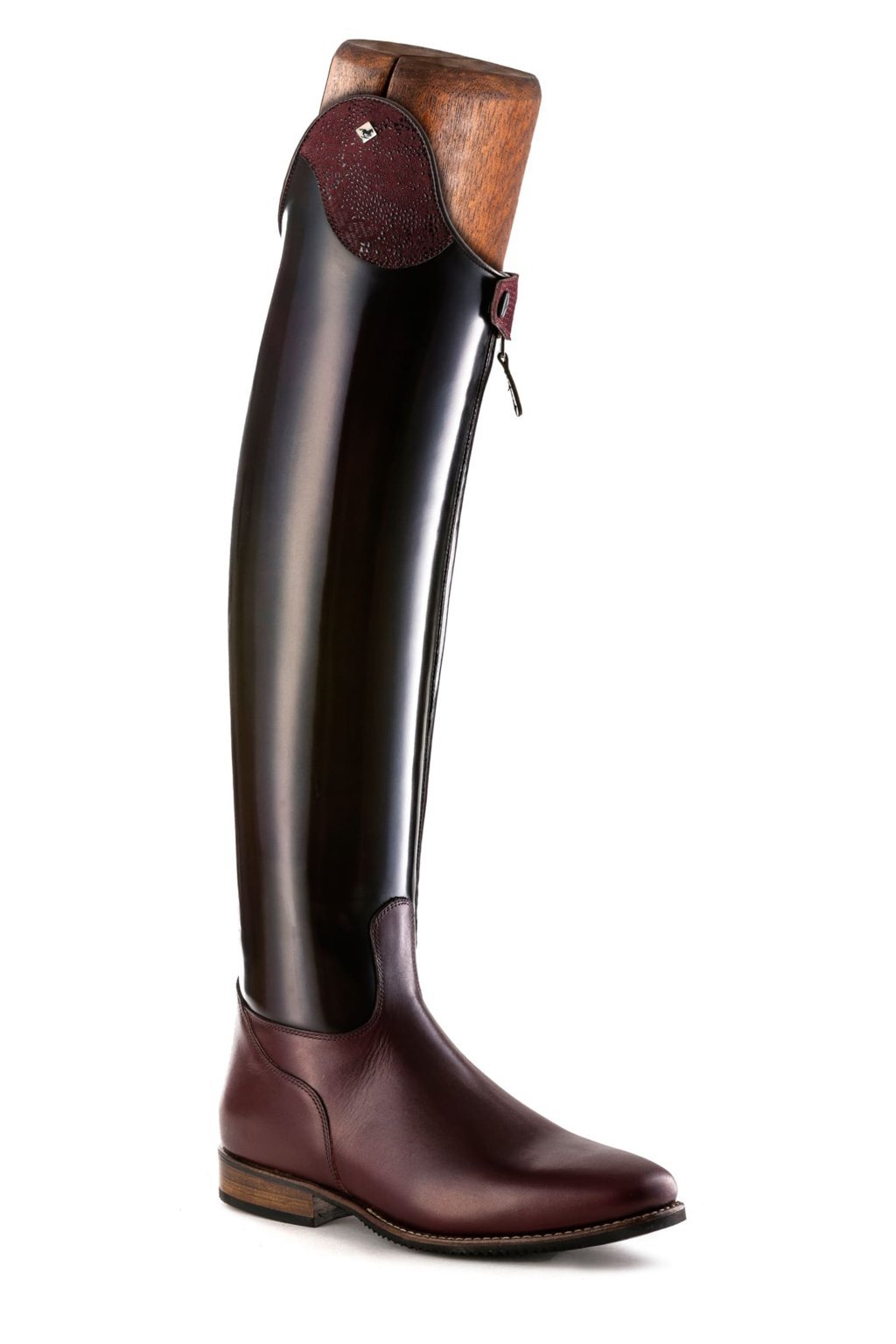 Side view of the DeNiro Raffaello Wrat Mosto Dressage Boot on a plain background