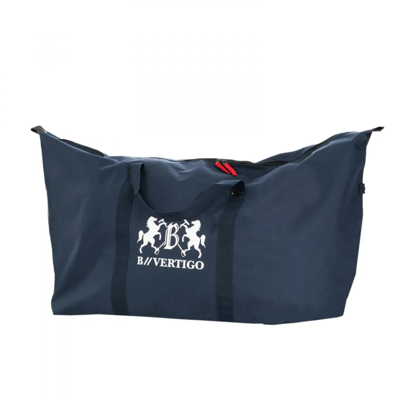 Side view of the navy B Vertigo Helsinki Large Travel Bag on a white background