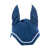 Front view of the blue Equinavia Voss Bonnet on a white background